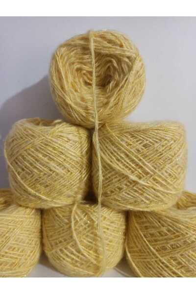 İPEK YÜN İPLİK DÜNYASI Moher Firea de tricotat răsucită (galbenă) amestec cu ...