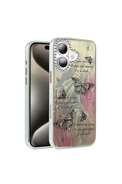 eco port غطاء حماية لهاتف آيفون 16 بنمط مرآة شفرية - نمط 6