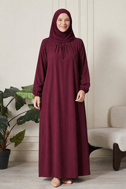 Ferace Women's Plus Size Square Neck Dress Seersucker Fabric