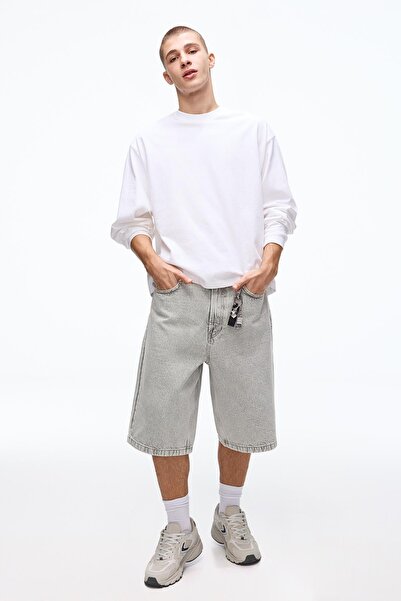 Bershka Baggy fit denim bermuda