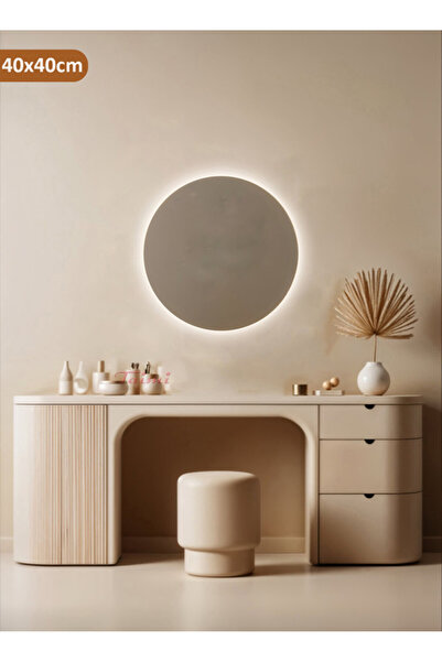 Taimi Round Makeup Mirror 40x40 cm LED Lighted Mirror for a Modern Decorative...