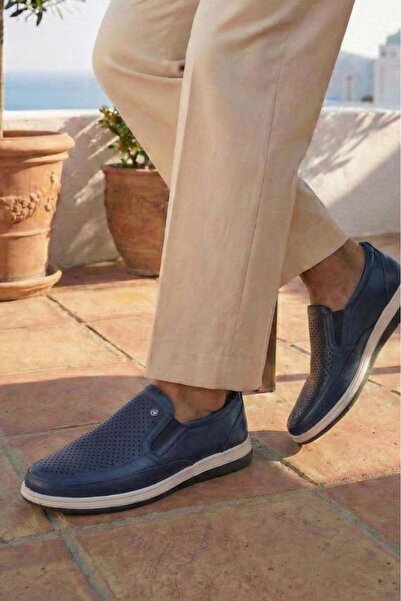 DETECTOR Summer Genuine Leather Perforated Breathable Orthopedic Casual Men's...