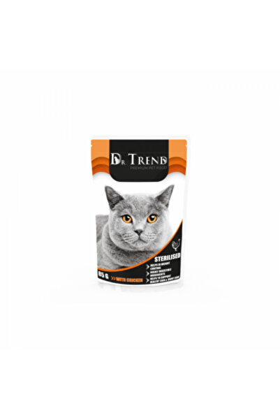 Dr.Trend Premium complete wet food for sterilized cats - with chicken, 12 x 85g