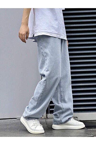 oraystore Men's Comfortable Fit Wide Leg Jeans