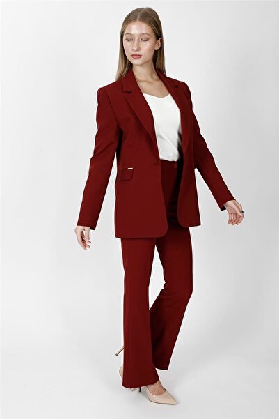 ÖNDER ÖZSOY Oversize Single Button Classic Jacket & Pocketed Spanish-Cut Trou...