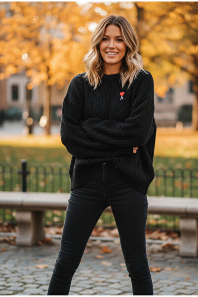 YusGos Women's Oversize Soft Hair Braided Knitwear Sweater