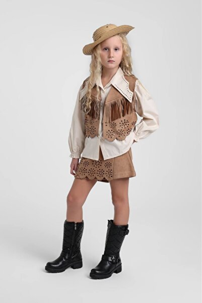 HAUSEkids Σετ 3 τεμαχίων για κορίτσια Cowboy Magic 5-9 ετών - Latte