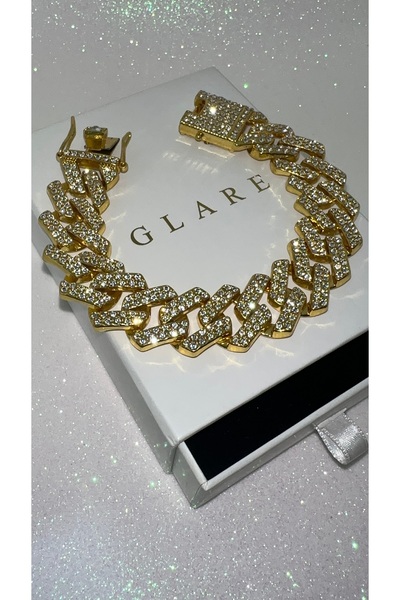 GLARE JEWELRY CO Monaco Chain Modeli Lüks Pırlanta Montür İşleme Taşlı Gurmet...