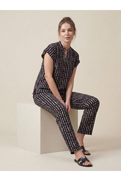 Mish By Styli Women Striped Print Cotton Top and Pyjama Set