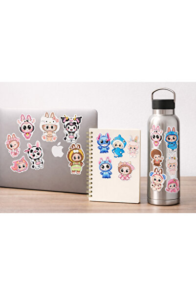 Limitless Design مجموعة ملصقات شخصيات كرتونية لطيفة - لابتوب، دفتر، هاتف