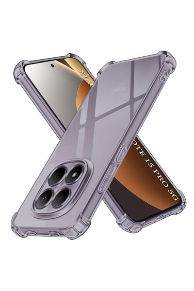 Techsuit Xiaomi Redmi Note 15 Pro 5G Shockproof Clear Silicone Case, Smoke