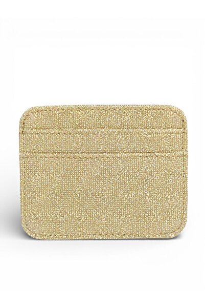 Gesa Basic Horizontal Model Glittery Gold Card Holder Gift Wallet & Card Holder