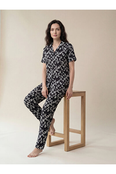 Mish By Styli Women Floral Print Cotton Shirt and Pyjama Set