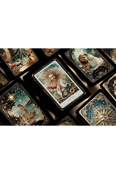 BastetTarot Özel Tasarım Sunsecret Tarot Destesi ve Kitapçığı