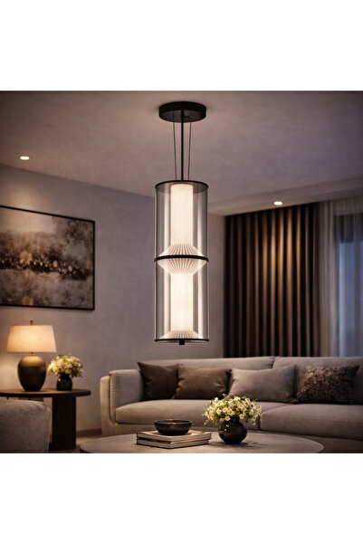 ALC-Shop LED Pendant Chandelier with Remote Control 48W, Adjustable Height, W...