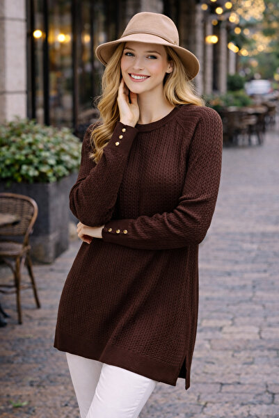 Stilmony Women's Mercerized Hair Knit Standard Size Tunic Young Sweater