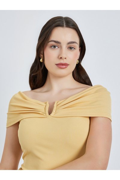 Styli Women Off Shoulder Rib Fitted Top
