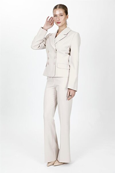 ÖNDER ÖZSOY سترة رجالية بياقة وأزرار وجيوب وبنطلون واسع الساق على الطراز الإس...