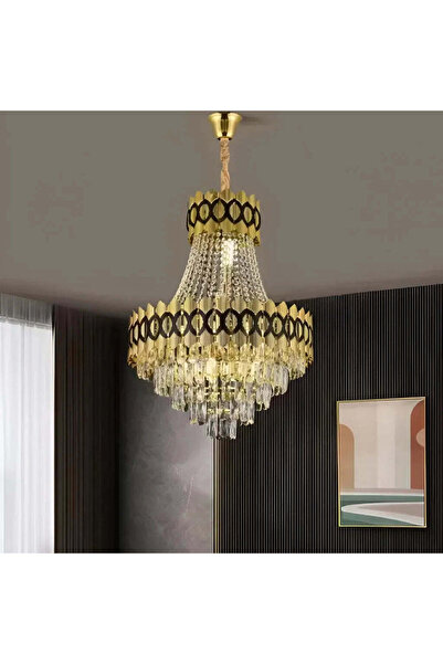 ALC-Shop Candelabru Cristal Evangeline Auriu 9XE14