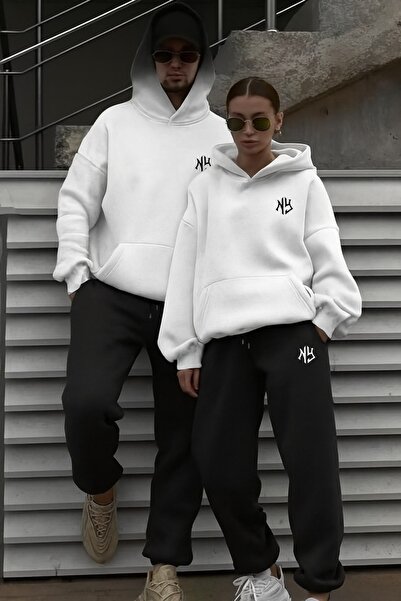 Flaubert Falubert-Unisex Printed Jn Oversized Sweatahırt -Sweatpants 2-Piece Set