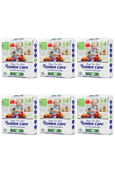 Golden SET 6 PIECES - Baby Diapers Size 3 (Midi) 4-9 kg, Pack of 70