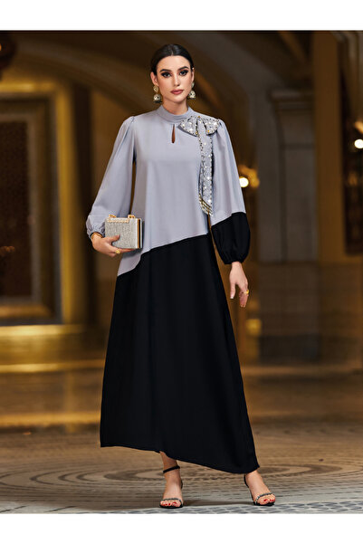 Take Two By Styli Women Color Block Embellished Detail Maxi Dress