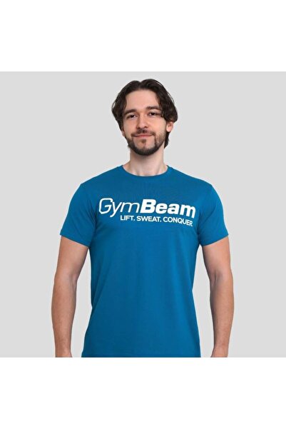 GymBeam Tricou cu fermoar albastru