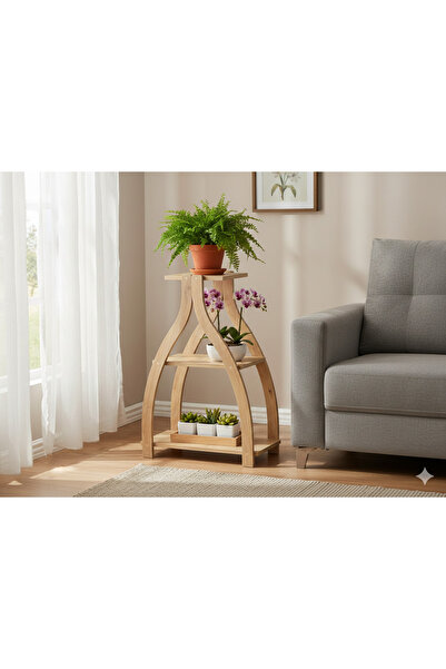Haus Modüler Lucy Saksılık-Çiçeklik-Dekoratif Yan Sehpa-Atlantik Çam