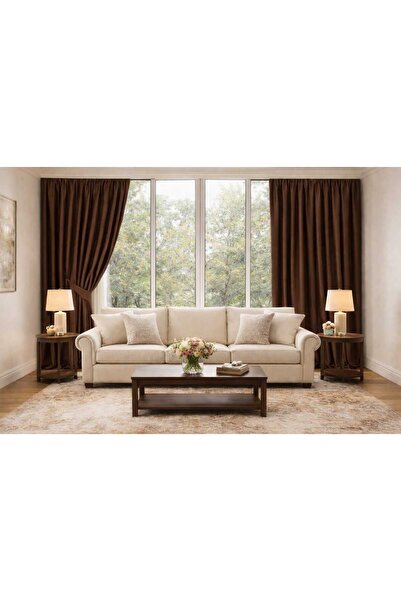 DEVRİM OLİVYA TEKSTİL Brown Blackout Blacktout Single Panel Flat Installation...