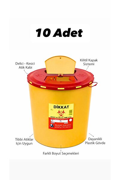 UMBEX PLUS Tıbbi Atık Kovası, Enfekte Kovası Sarı Renk , Hijyenik ve Güvenli ...