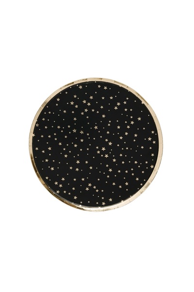 Hootyballoo Gold Star Paper Plates Disposable Party Tableware Pack of 8