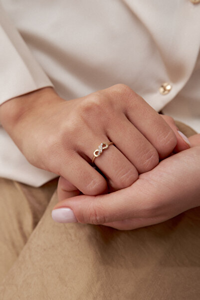 ADOR Altın Taşlı Sonsuzluk Yüzük