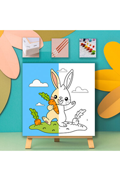 Carmen Çocuklar için Sayılarla Boyama Seti - Havuçcu Tavşan