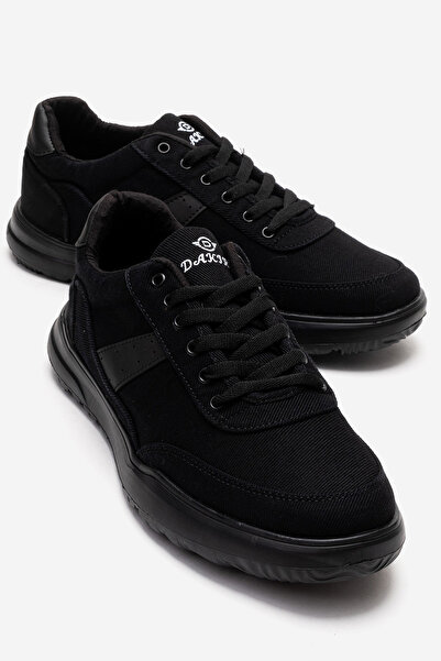 CCWAY AYAKKABI Linen Men's Shoes with Tied Straps; Black Black