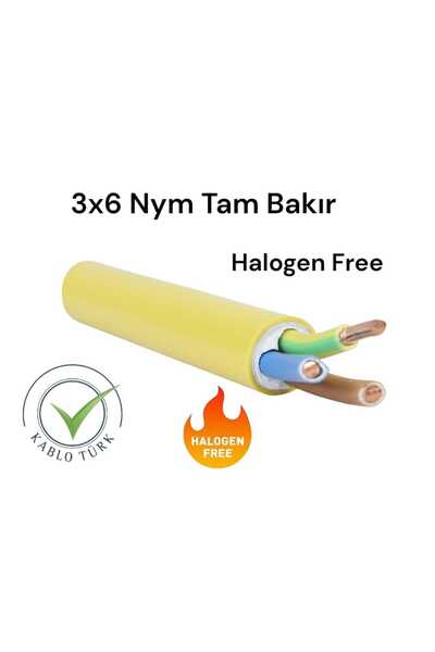 Ms Kablo Türk 3x6 Nym Tam Bakır Halogen Free Kablo 1 Metre