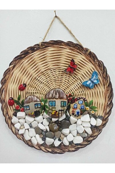 rattan Taş Bambu Duvar Tabağı