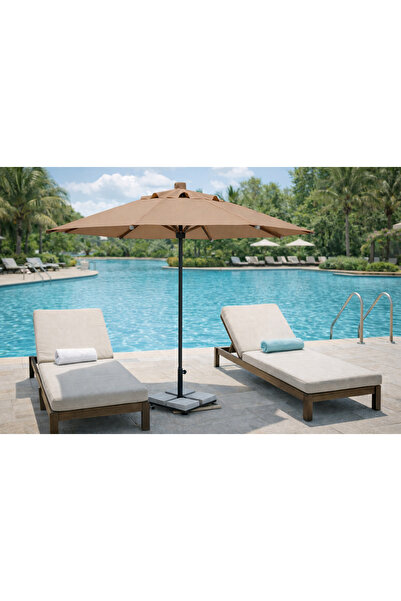 erta 2.25 METRE YUVARLAK Ahşap İskeletli Bahçe Şemsiyesi TümRenk Seçenekleriy...