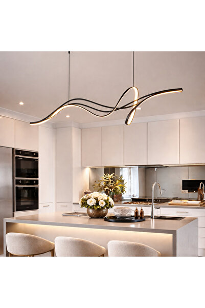 ALC-Shop Lustra LED suspendata cu telecomanda, 80W, lumina Rece/Calda/Neutra,...