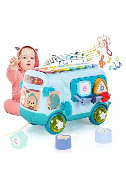Arabest حافلة موسيقية على شكل إكسيليفون، ألعاب للأطفال الصغار، لعبة تعليمية م...