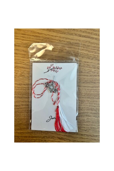 Flippy Традиционен Мартишор, Джоли, модел СЪРЦЕ с КЛЮЧ, с бяло/червен плетен ...