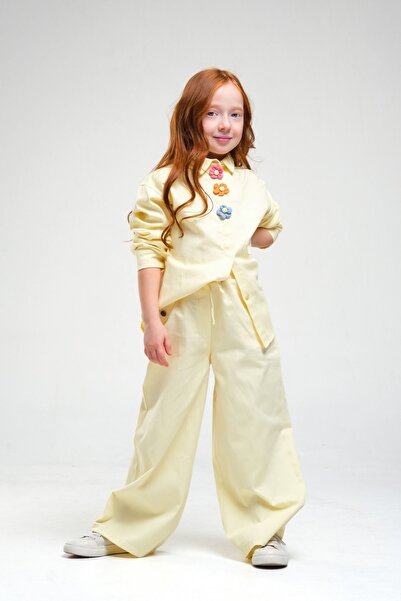 HAUSEkids 4-8 Years Old Pearl Flower Girl's Suit-Yellow