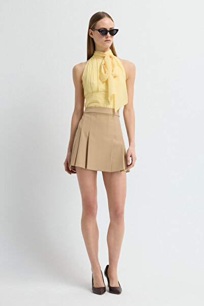 adL Pileli Mini Etek