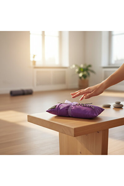 Hedea وسادة عين بنفسجية مملوءة باللافندر الطبيعي مع غطاء قابل للغسل