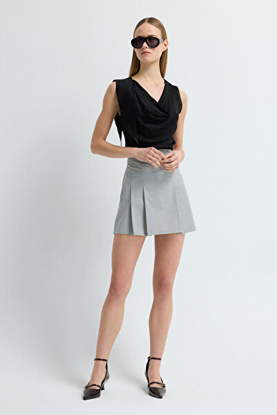 adL Pileli Mini Etek