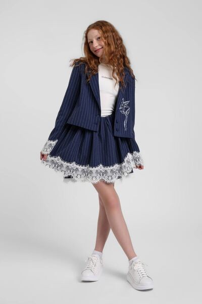 HAUSEkids طقم من 3 قطع للفتيات من 10-14 سنة من نيشانتاشي - أزرق داكن