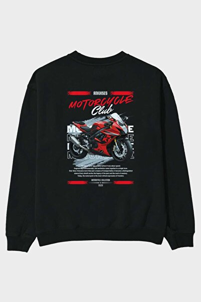 Ankhises Μοτοσικλέτα Σειρά 5 Μαύρο φούτερ με στάμπα στο πίσω μέρος, ανδρικό γ...