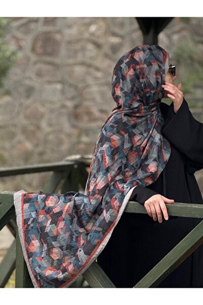 Qalortex Scarf Bamboo Crash Shawl-Ionic Pattern-Minktan