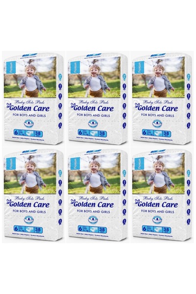 Golden SET 6 BUCĂȚI - Scutece Junior Plus Mărimea 6 (16+ kg) - 38 bucăți