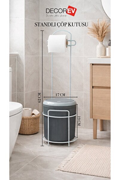 decorev Сучасний 5-літровий відро для ванної кімнати з кришкою та туалетний п...