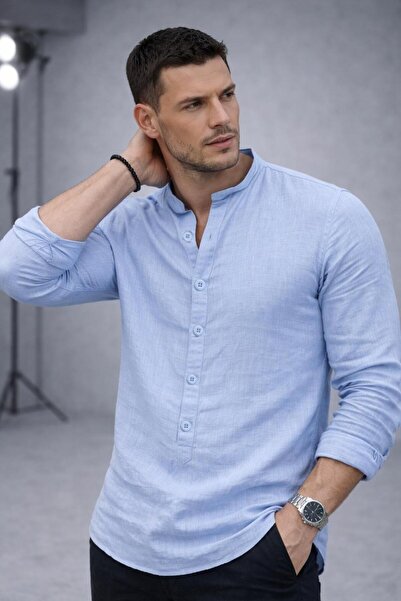 Valiberta Lightweight and Breathable Men's Muslin Half Placket Court Collar O...